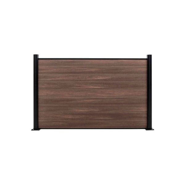 Jewett Cameron Companies Full Composite 6'W x 4'H King Cedar Aluminum/Composite Horizontal Fence-Starter Section-SURFACE MT EF US2214 - main